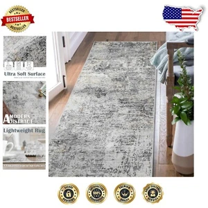 Lightweight 2'x6' Washable Runner Rug with Non-Slip Backing for Modern Homes - Picture 1 of 10