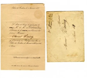 1838  LETTER COVER MINISTER OF THE KING'S HOUSE & KING'S SERVICE  ROYAL INVITE - Picture 1 of 2