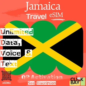 Esim, Jamaica Travel eSIM, 25 Go de données Internet + appels et SMS illimités pendant 30 jours - Photo 1 sur 7