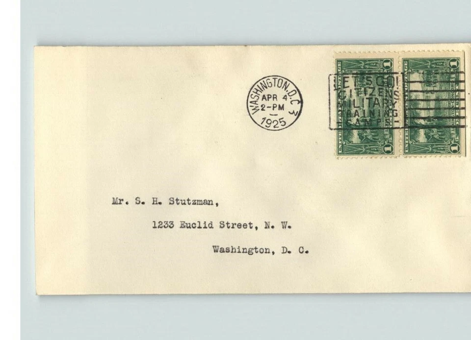 LEXINGTON- CONCORD, 1925 First Day of Issue, pair stamps, # 617 - Image 1 of 1