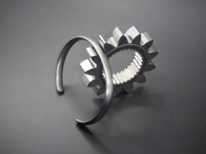 Men's Oval Solid Sterling Silver "Oxidised Silver" Open Torque Bangle Bracelet - Picture 1 of 12