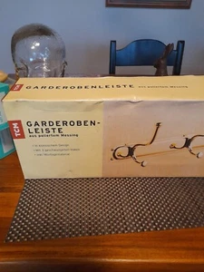 Polished brass wardrobe strip 3 hooks 41.5 cm NEW by TCM excellent condition - Picture 1 of 6