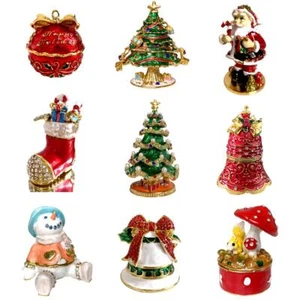 Portagioie Metallo Multicolore Natale Piccolo Smaltato Moderno Intagliato Novità Regalo - Foto 1 di 32