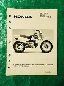 NUEVO Genuino Honda 1999 XR70R Configuración Instrucciones Manual 8052-9804 XR70 '99 - Imagen 1 de 2