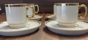 4 Vintage Royal Crown Midas Touch 24K Gold Demitasse Espresso Cup and Saucer - Picture 1 of 7