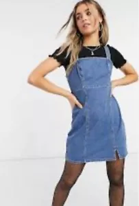 Hollister A-line Jean Denim Dress Size L Adjustable Straps In Mid-Wash Blue - Picture 1 of 9