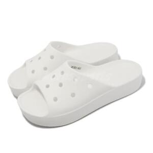 Crocs Classic Platform Slide White Women Casual Sandals Slippers 208180-100