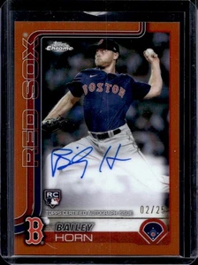 2025 Topps Chrome Bailey Horn Rookie Auto RC Orange Refractor #2/25 Red Sox - Picture 1 of 2
