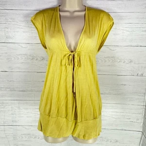 De colección Y2K Charlotte Russe amarillo corbata mediana mujer babydoll top EE. UU. capricho gótico justo - Imagen 1 de 8