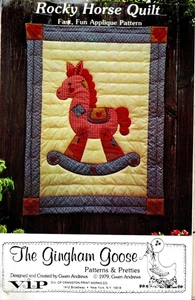 Vntage The Gingham Goose Sewing Pattern Rocky Horse Machine Applique 42”x 58”. - Picture 1 of 1