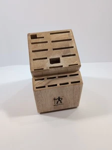 JA Henckels Wood Knife Block 20 Slot Wooden Kitchen Cutlery Storage Large 4.5lbs - Picture 1 of 8