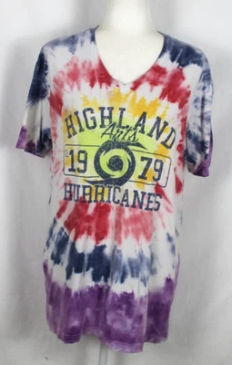 Camiseta Highland Hurricanes Tie-Dye Mujer Talla Grande Cuello Manga Corta Colorida Foto 1 de 4