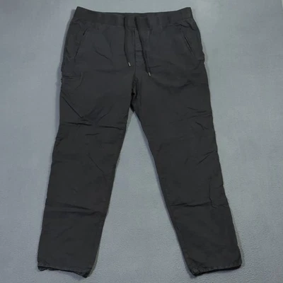 Pantalones para hombre James Perse 4/XL negros texturizados relajados mezcla de algodón cáñamo Foto 1 de 4