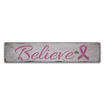 Believe Novelty Distressed Sign, Personalized Wood Sign - Image 1 of 2