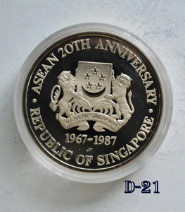 1967-87 Singapore 10 Dollars Asian 20th Anniversary SILVER MINT IN CAPSULE(D-21) - Bild 1 von 2