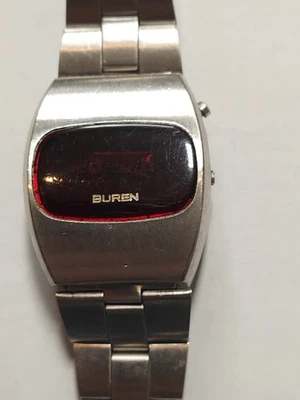 buren watch Digital Red Led Swiss Men’s Watch - Image 1 of 4