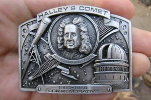 Telescopio de colección HALLEY'S COMET 1985 hebilla de cinturón astronomía soporte HALEY RARO EN MUY BUENA CONDICIÓN+ - Imagen 1 de 4