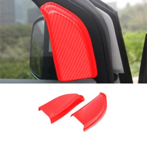 Front Triangle A Pillar Panel Trim 2PCS For Ford Edge 2015-2021 Red Carbon Fiber - Picture 1 of 6