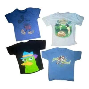Disney Lot of 4 Boys T-Shirts Mickey Ringer Jungle Book POTC Perry Small EUC - Picture 1 of 9
