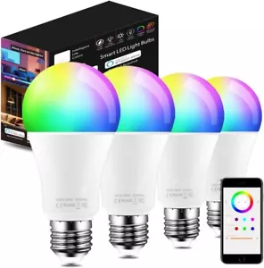 Smart Light Bulb, Compatible with Alexa Only, Color Changing (4 Pack,Daylight) - Picture 1 of 7