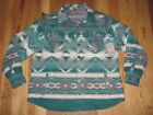 Victory Outfitters Quilt Lined Aztec Shirt Jacket Teal Gray Or Blue  Women's L