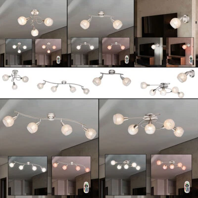 Applique Plafonnier Spot En Verre Orientable RGB LED Dimmable Avec Télécommande - Photo 1/2