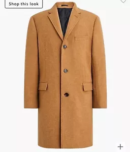 J.Crew Thompson Wool Solid Overcoat Topcoat - Camel Tan Sz. 46 - Picture 1 of 4