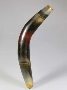 Antique South East Asian Curved Shape Agate Jewelry Bead Pendant Late 19 Century - Picture 1 of 8