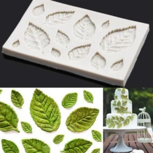 Rose Leaves Silicone Fondant Mould Cake Tree Flowers Leaf Decorating Baking Mold - Picture 1 of 5