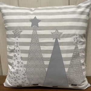 1x Weihnachtliche Kissenhülle,Kissenbezug, Dekokissen, grau/weiß 50x50cm - Picture 1 of 4