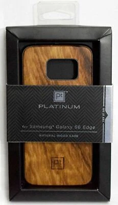 NEW Platinum Galaxy S6 Edge Real NATURAL WOOD Phone Case Brown Modern samsung - Image 1 of 4