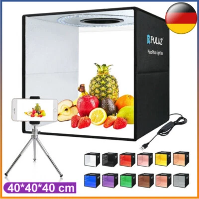 40x40x40cm Tragbar Fotobox Fotostudio Set Led Lichtbox für Fotografie 12-Farben - Bild 1 von 4