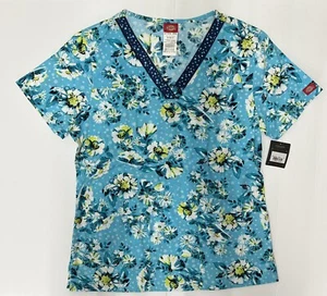 Dickies Women’s Scrubs V-Neck Top Floral Print Size S - Picture 1 of 1
