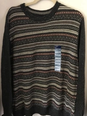 BASIC EDITIONS MEN'S Gray Multi Color Sweater Crew Neck Size XL - Image 1 of 3