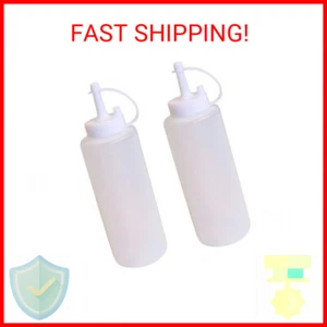 2 Clear Plastic Squeeze Bottle Condiment Dispenser Ketchup Mustard Sauce 22 Oz ! - Picture 1 of 2