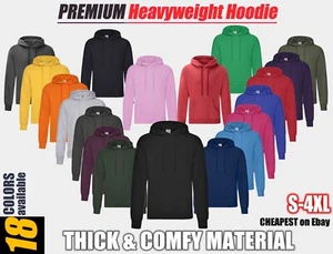 Fruit of the Loom Hoody Heavyweight Classic Hooded Sweat Plain Sweatshirt Jumper - Picture 1 of 19