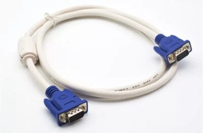 NEW 1 Meter 15 Pin VGA Male to Male Cable (white) - Image 1 of 3