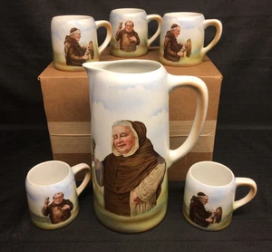 Lg. Vintage Ceramic Pitcher w/5 Mugs-Germany - Picture 1 of 12
