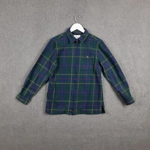 PENDLETON Jacket Womens S Small Green Check Wool Flannel Collared Shirt Shacket - Picture 1 of 9