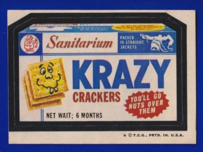 KRAZY CRACKERS 1974 TOPPS WACKY PACKAGES series 5 VG-EX - Image 1 of 2