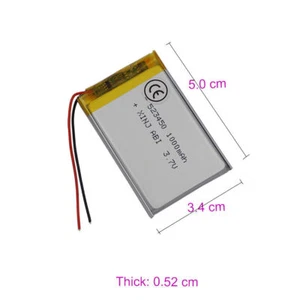 3.7V 1000mAh 3.7Wh Rechargeable Li Battery 523450 JST 2Pin 1.0/1.25/1.5/2.0/2.54 - Picture 1 of 12