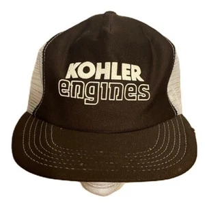 Vintage Kohler Engines Mesh Snap Back Trucker Hat 80s 90s Made in USA Brown - Picture 1 of 14