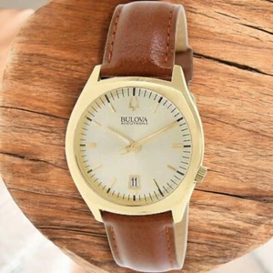 Bulova Accutron II 97B132 Quartz Watch Leather Band - Picture 1 of 7