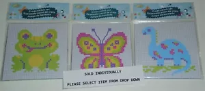 Crafts Plastic Cross Stitch Set Kit Frog or Butterfly or Dinosaur "Your Choice" - Picture 1 of 7