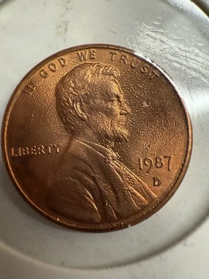 1987 D Lincoln Penny , P535 - Image 1 of 2