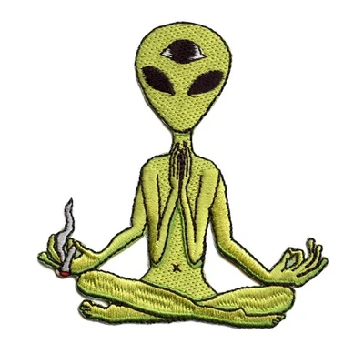 Zen Alien Patch Joint In Hand Embroidered Iron On - Image 1 of 2