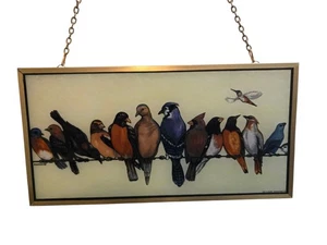 Glassmasters AIC - A Chorus Line - Birds on a Wire Suncatcher By Wendy Wegner - Picture 1 of 7