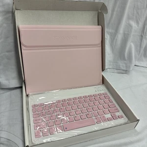 iPad Pro 11 Inch Wireless Keyboard Leather Case 1/2/3/4th Gens - Pink - Picture 1 of 3