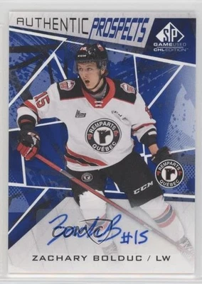 2021-22 Upper Deck SP Game Used CHL Edition Blue Auto Zachary Bolduc #48 Auto - Image 1 of 2