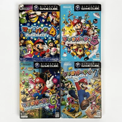 Mario Party 4 5 6 7 Lot Nintendo Gamecube Japanese Imported Japan Complete - Image 1 of 4